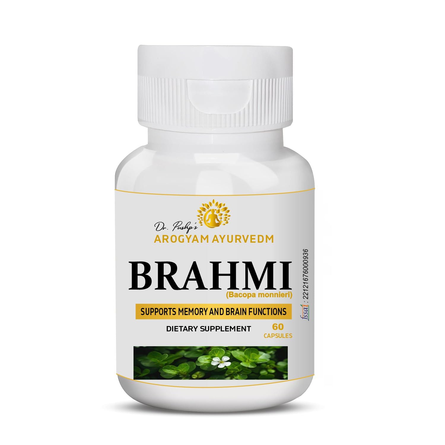 Dr. Pushp's AROGYAM AYURVEDM | Brahmi Capsules - Natural Brain Booster and Sharp Memory