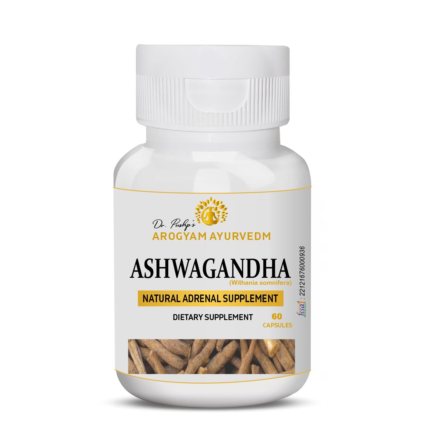 Dr. Pushp's AROGYAM AYURVEDM ASHWAGANDHA CAPSULES | General Wellness | Stress Relief | Rejuvenates Mind & Body