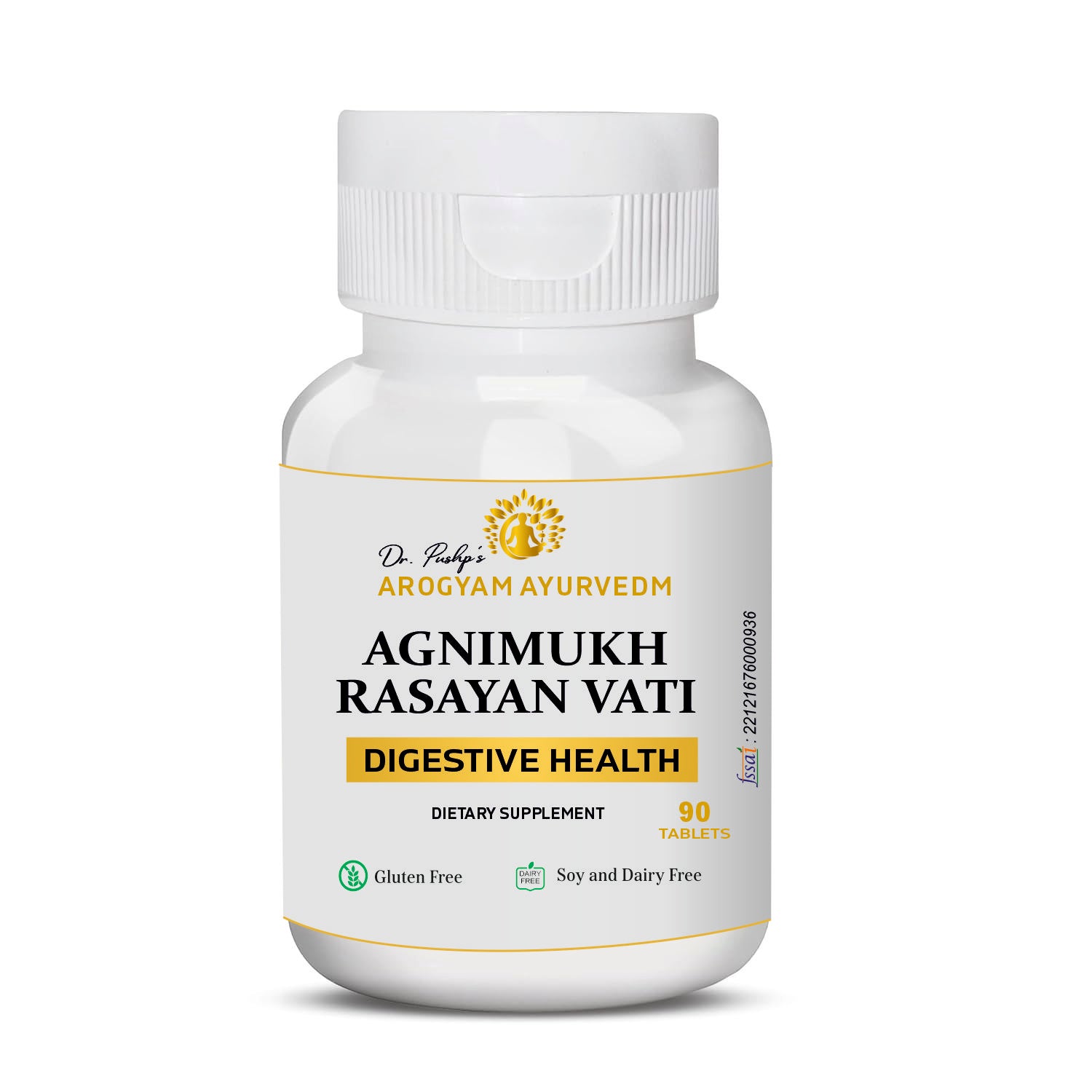 Dr. Pushp's AROGYAM AYURVEDM AGNIMUKH RASAYAN VATI | Helps reducing flatulence, abdominal distension & intestinal gas