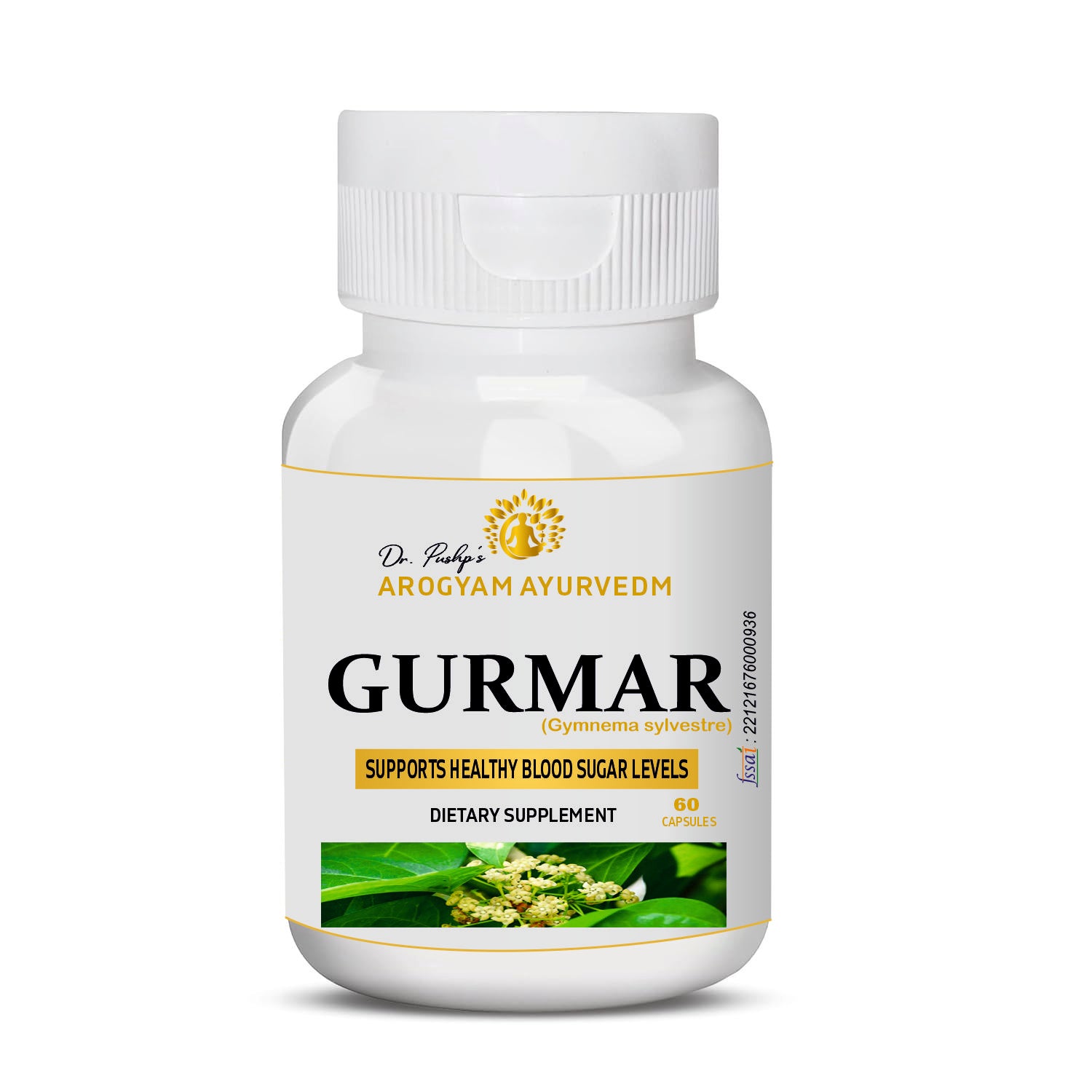 Dr. Pushp's AROGYAM AYURVEDM GURMAR CAPSULE HELPS TO MAINTAIN BLOOD SUGAR LEVELS -PACK OF 60 CAPSULES