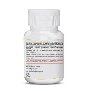 Dr. Pushp's AROGYAM AYURVEDM KAPHKUTHAR RAS TABLETS | Helps in Cough & cold and other Respiratory Disorders
