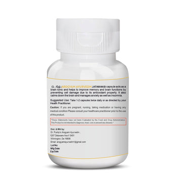 Dr. Pushp's AROGYAM AYURVEDM Jatamansi Capsules | Brain Function Support