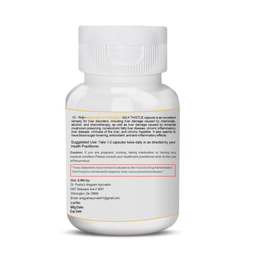 MILK THISTLE Dr. Pushp's AROGYAM AYURVEDM  MILK THISTLE CAPSULES | PACK OF 60 CAPSULES
