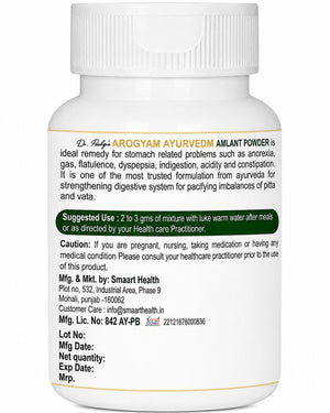 Dr. Pushp’s Arogyam Ayurvedm Amlant Powder – Traditional Ayurvedic Support for Digestive & Overall Wellness