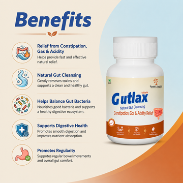 Gutlax Natural Gut Cleansing Tablets| Relief Constipation,Gas & Acidity | 60 Tablets