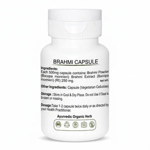 Dr. Pushp's AROGYAM AYURVEDM | Brahmi Capsules - Natural Brain Booster and Sharp Memory