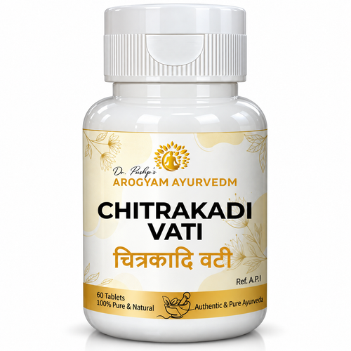 Chitrakadi Vati | Digestive Wellness Support | Pack of 60 Tablets | Dr. Pushp's Arogyam Ayurvedm