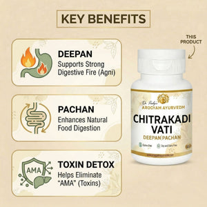 AROGYAM AYURVEDM CHITRAKADI VATI (90)| Helps in IBS and Digestive Disorders
