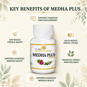 Dr. Pushp's Arogyam Ayurvedm Medha Plus (90) Brain, Memory & Concentration Support