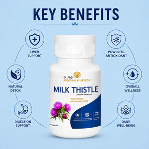 Milk Thistle Capsules | Liver & Digestive Wellness Support | Pack of 60 Capsules | Dr. Pushp's Arogyam Ayurvedm