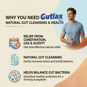 Gutlax Tablets | Gut Cleansing & Regularity Support | Pack of 60 Tablets | Dr. Pushp's Arogyam Ayurvedm