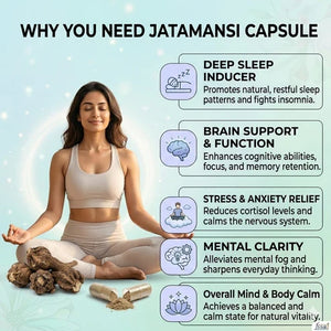 Dr. Pushp's AROGYAM AYURVEDM Jatamansi Capsules(90) | Brain Function Support