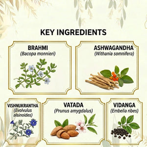 Dr. Pushp's Arogyam Ayurvedm Medha Plus (90) Brain, Memory & Concentration Support