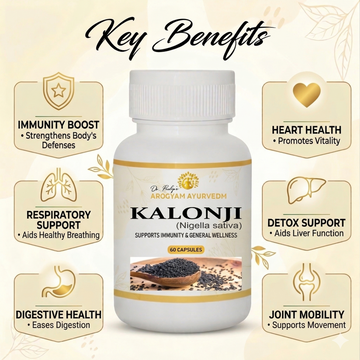 Kalonji Capsules | Black Seed Oil Supplement – 60 Capsules | Ayurvedic Immune & Wellness Support