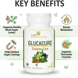 Dr. Pushp's Arogyam Ayurvedm Glucacure Capsule – Blood Glucose Management , Reduces Sugar – Pack of 60