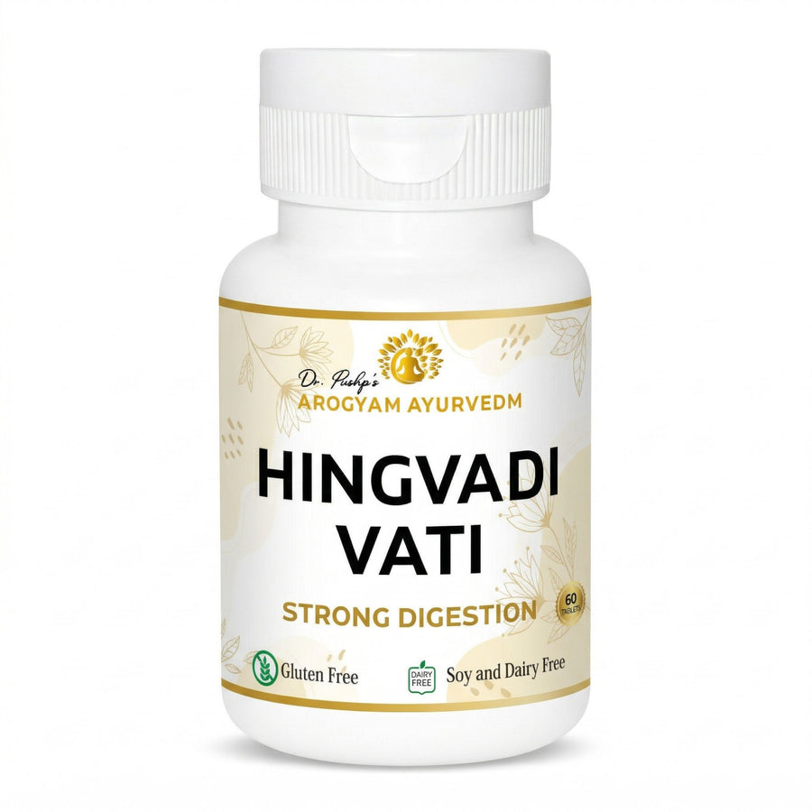 Dr Pushp's AROGYAM AYURVEDM HINGVADI VATI Tablets(90) Natural Relief for Acidity, Gas & Digestive Discomfort