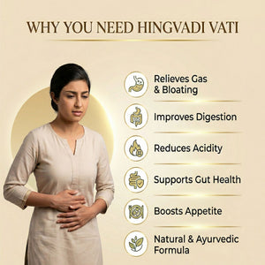 Dr Pushp's AROGYAM AYURVEDM HINGVADI VATI Tablets(90) Natural Relief for Acidity, Gas & Digestive Discomfort
