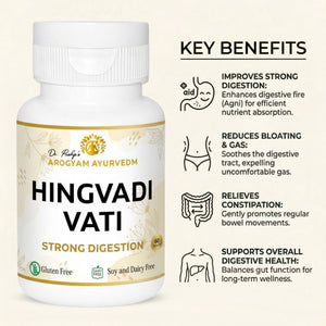 Dr Pushp's AROGYAM AYURVEDM HINGVADI VATI Tablets(90) Natural Relief for Acidity, Gas & Digestive Discomfort