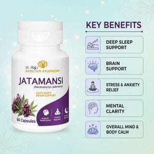 Dr. Pushp's AROGYAM AYURVEDM Jatamansi Capsules(90) | Brain Function Support
