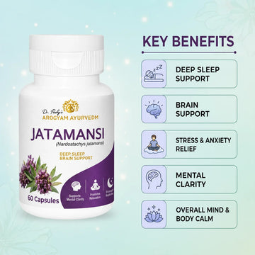 Dr. Pushp's AROGYAM AYURVEDM Jatamansi Capsules(90) | Brain Function Support