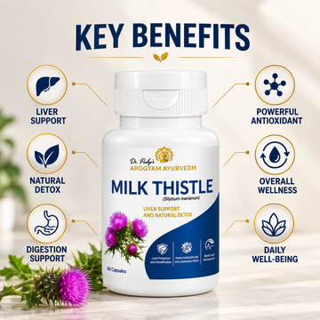 Milk Thistle Capsules | Liver & Digestive Wellness Support | Pack of 60 Capsules | Dr. Pushp's Arogyam Ayurvedm