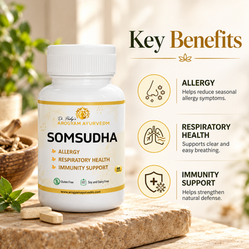 Somsudha Vati | Immune & Respiratory Wellness Support | Pack of 90 Tablets | Dr. Pushp's Arogyam Ayurvedm