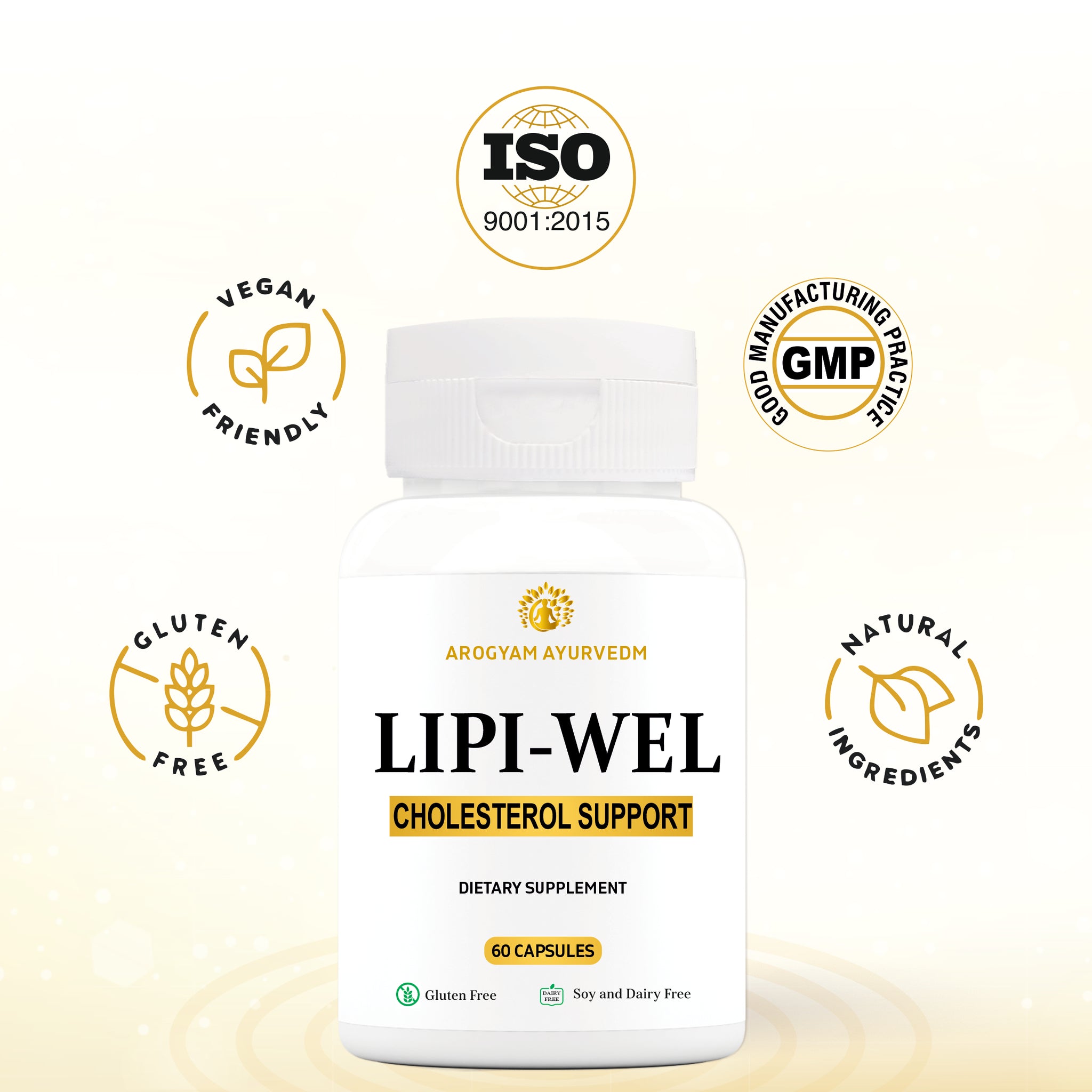 AROGYAM AYURVEDM LIPI WEL CAPSULE HELPS IN BALANCING CHOLESTEROL LEVELS AND IMPROVES HEART HEALTH