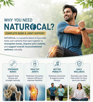 Dr. Pushp's AROGYAM AYURVEDM  NATUROCAL (90) | Natural Calcium Supplement for Bones and Joint