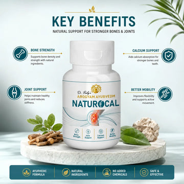 Dr. Pushp's AROGYAM AYURVEDM  NATUROCAL (90) | Natural Calcium Supplement for Bones and Joint