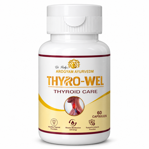 Thyrowel Capsules | Thyroid & Metabolic Wellness Support | Pack of 60 Capsules | Dr. Pushp's Arogyam Ayurvedm