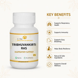 Tribhuvan Keerti Ras | Seasonal Respiratory Wellness Support | Pack of 60 Tablets | Dr. Pushp's Arogyam Ayurvedm