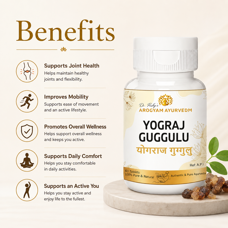 Dr. Pushp’s Arogyam Ayurvedm Yograj Guggul – Ayurvedic Support for Joint, Muscle & Mobility Wellness
