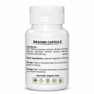 Brahmi Capsules | Brain & Memory Support | Pack of 60 Capsules | Dr. Pushp's Arogyam Ayurvedm