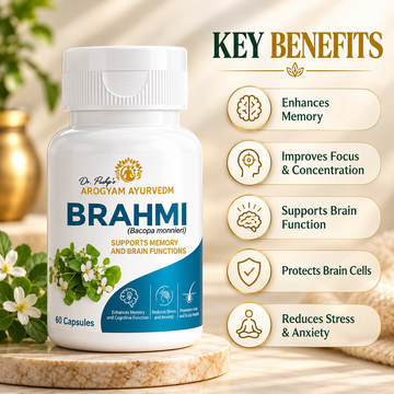 Brahmi Capsules | Brain & Memory Support | Pack of 60 Capsules | Dr. Pushp's Arogyam Ayurvedm