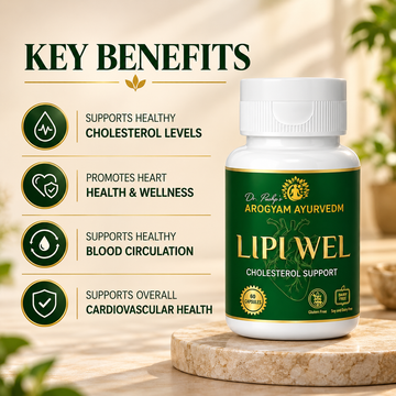 Lipi Wel Capsules | Heart & Cholesterol Wellness Support | Pack of 60 Capsules | Dr. Pushp's Arogyam Ayurvedm