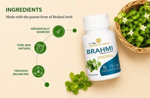 Dr. Pushp's AROGYAM AYURVEDM | Brahmi Capsules - Natural Brain Booster and Sharp Memory