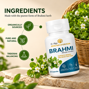 Brahmi Capsules | Brain & Memory Support | Pack of 60 Capsules | Dr. Pushp's Arogyam Ayurvedm