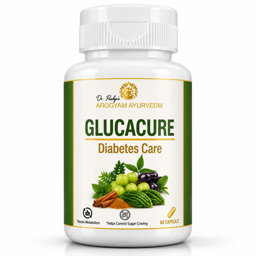 Glucacure Capsules | Healthy Blood Sugar Wellness Support | Pack of 60 Capsules | Dr. Pushp's Arogyam Ayurvedm