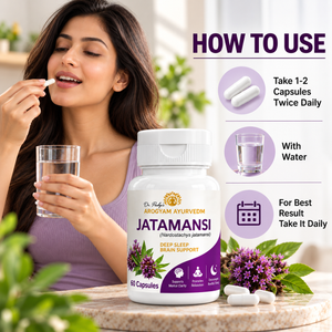 Jatamansi Capsules | Calm Mind & Restful Sleep Support | Pack of 60 Capsules | Dr. Pushp's Arogyam Ayurvedm