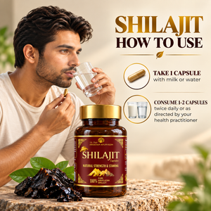 Shilajit Capsules | Energy & Stamina Support | Pack of 60 Veg Capsules | Dr. Pushp's Arogyam Ayurvedm