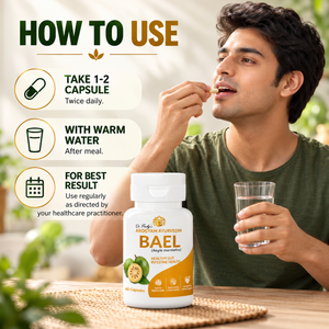 Bael Caplets | Stomach & Digestive Wellness Support | Pack of 60 Caplets | Dr. Pushp's Arogyam Ayurvedm