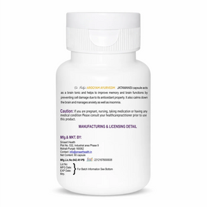 Dr. Pushp's AROGYAM AYURVEDM Jatamansi Capsules(90) | Brain Function Support