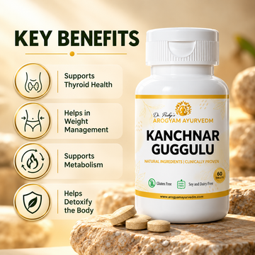 Kanchnar Guggul | Thyroid & Women's Wellness Support | Pack of 60 Tablets | Dr. Pushp's Arogyam Ayurvedm