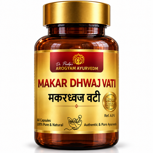 Makar Dhwaj Vati | Men's Strength & Vitality Support | Pack of 60 Tablets | Dr. Pushp's Arogyam Ayurvedm