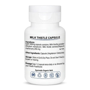 Milk Thistle Capsules | Liver & Digestive Wellness Support | Pack of 60 Capsules | Dr. Pushp's Arogyam Ayurvedm