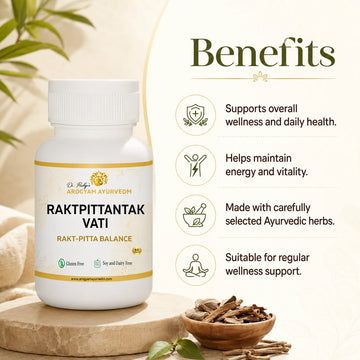 Dr. Pushp's AROGYAM AYURVEDM Raktpittantak Vati |Ayurvedic Blood & Pitta Balance Support Herbal Tablet