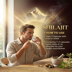 Dr. Pushp's AROGYAM AYURVEDM SHILAJIT CAPSULES – Stamina and Energy- 90 Veg Capsules