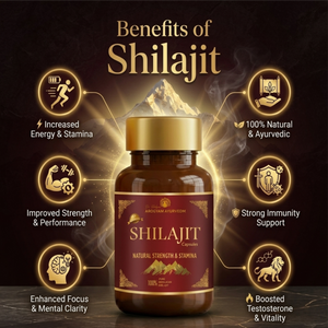 Dr. Pushp's AROGYAM AYURVEDM SHILAJIT CAPSULES – Stamina and Energy- 90 Veg Capsules
