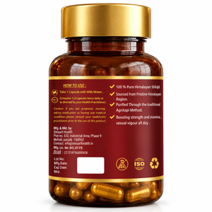 Shilajit Capsules | Energy & Stamina Support | Pack of 60 Veg Capsules | Dr. Pushp's Arogyam Ayurvedm
