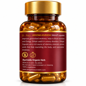 Shilajit Capsules | Energy & Stamina Support | Pack of 60 Veg Capsules | Dr. Pushp's Arogyam Ayurvedm